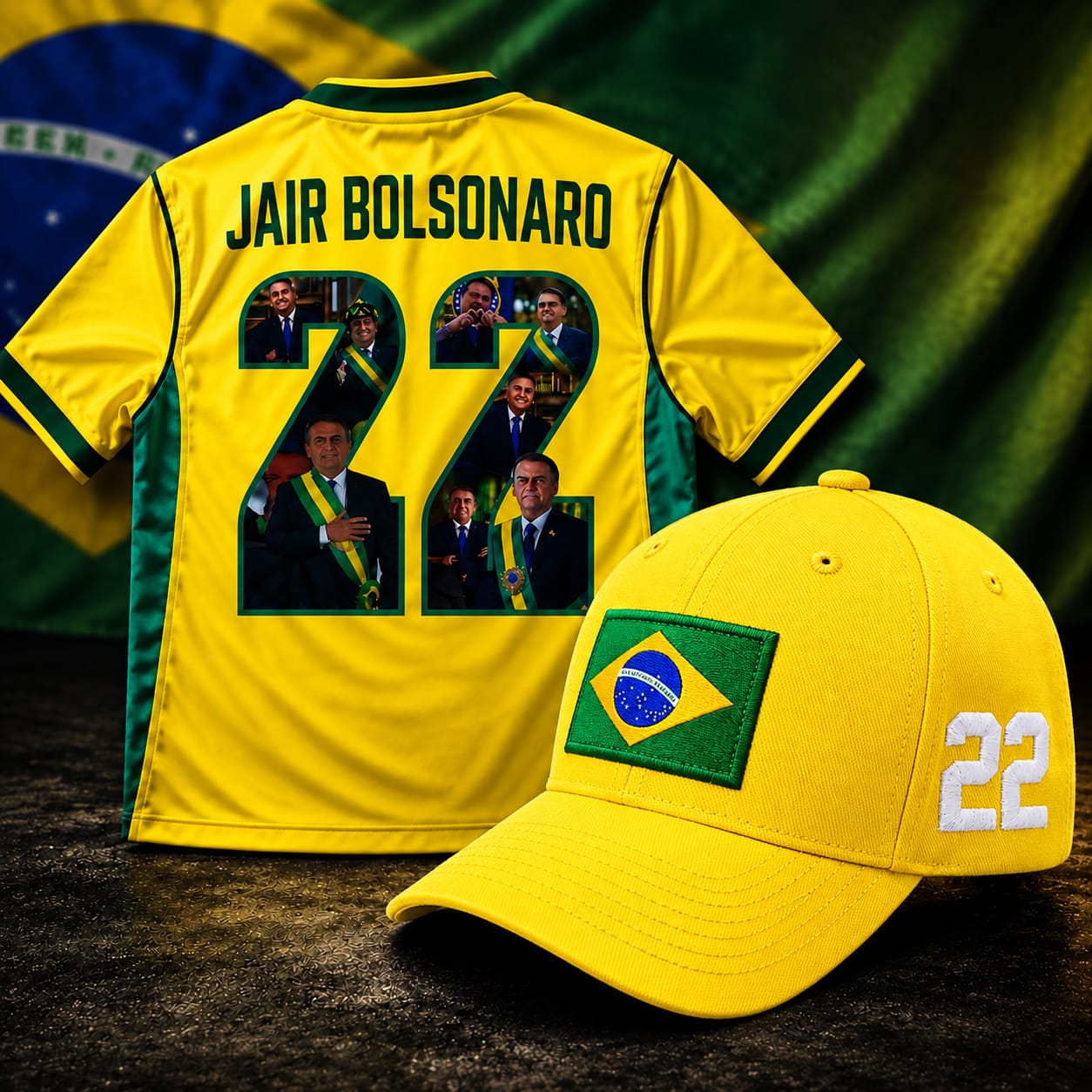 Camisa e boné amarelo da Edição Especial